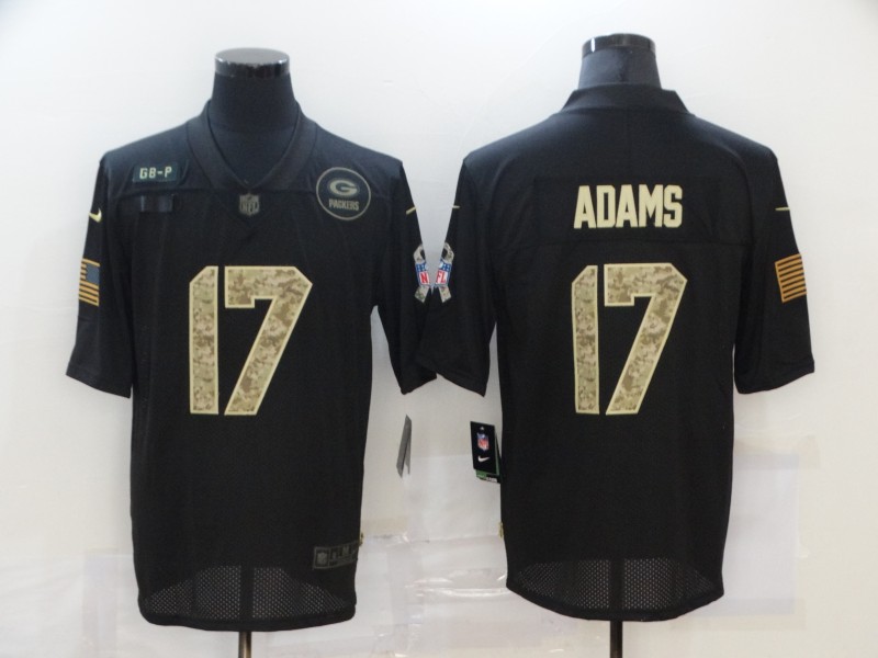 Men's Green Bay Packers Davante Adams #17 Black Jersey